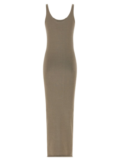 Entire Studios Raw Knit Dress — Beige Midi Dress