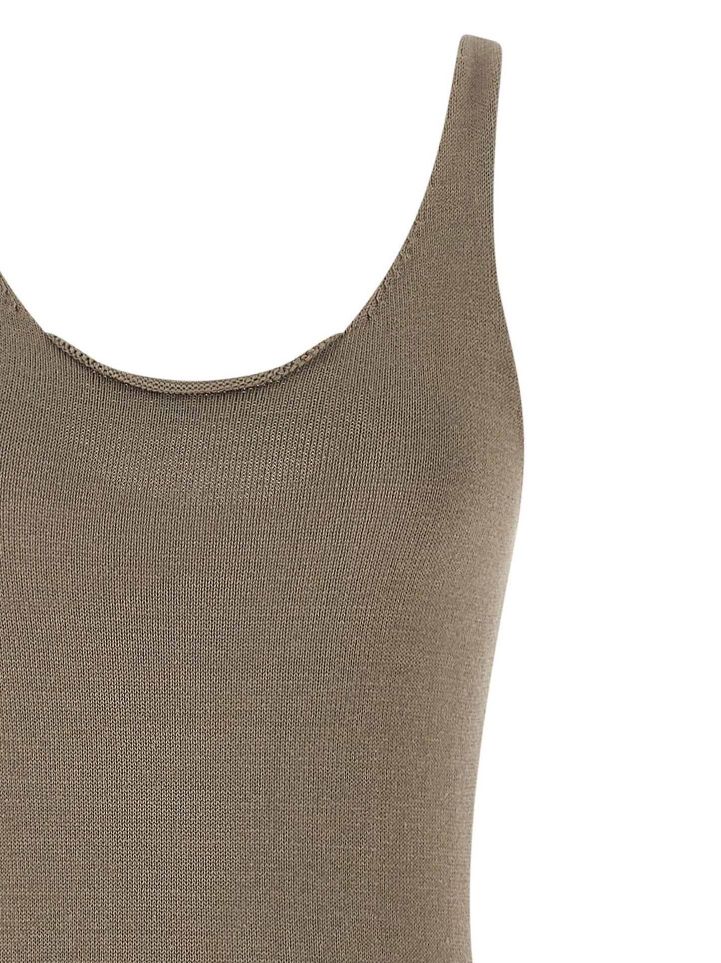 Entire Studios Raw Knit Dress — Beige Midi Dress