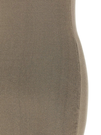 Entire Studios Raw Knit Dress — Beige Midi Dress
