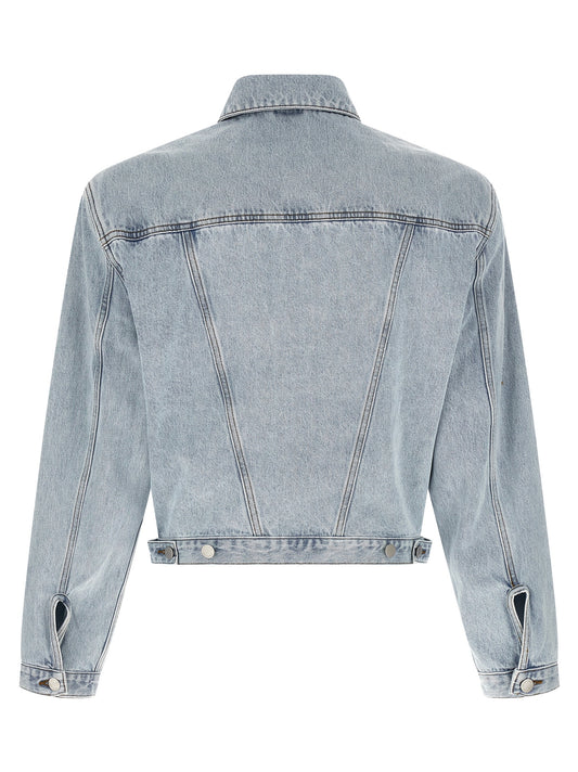 Entire Studios Shrunken Denim Jacket — Light Blue Trucker
