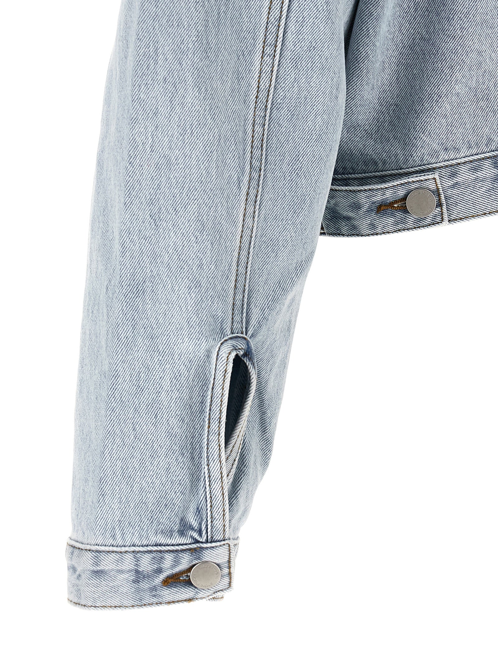 Entire Studios Shrunken Denim Jacket — Light Blue Trucker