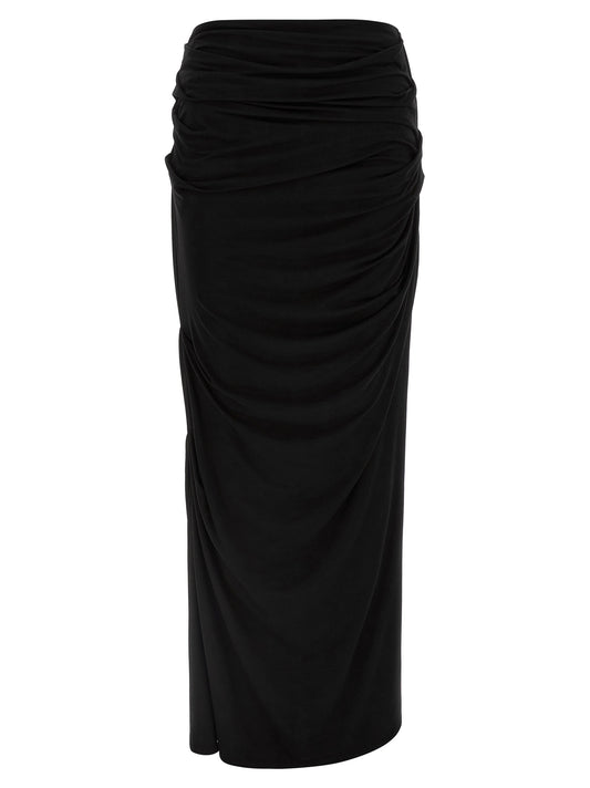 Entire Studios Drape Skirt — Black Stretch Skirt