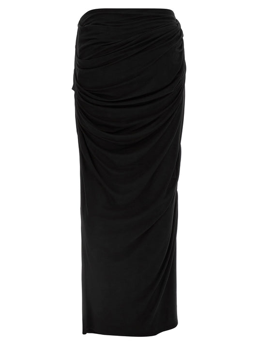 Entire Studios Drape Skirt — Black Stretch Skirt
