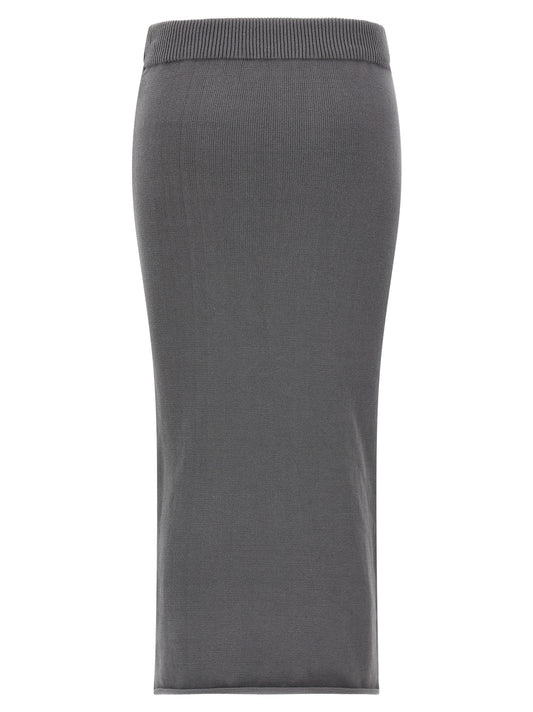 Entire Studios Raw Knit Skirt — Gray Midi Skirt (Women)