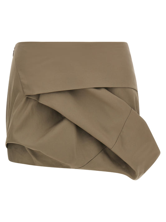 Entire Studios Structured Skirt — Mini Cotton Gray (Women)
