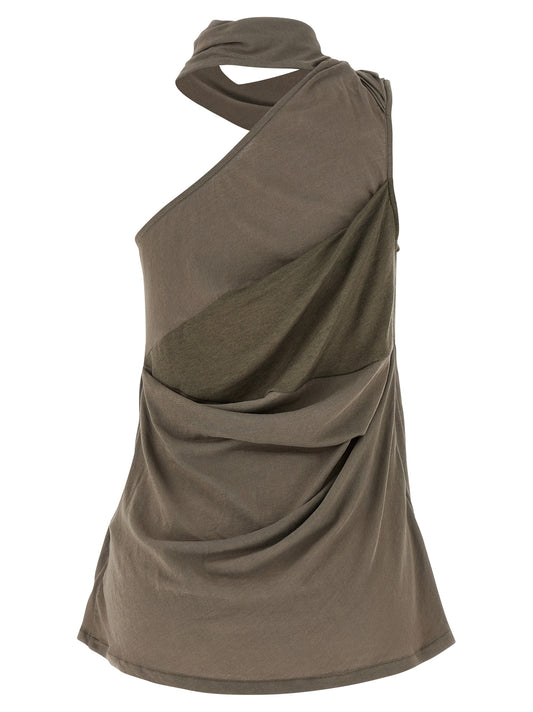 Entire Studios Dalters One-Shoulder Top — Gray, Loose Fit