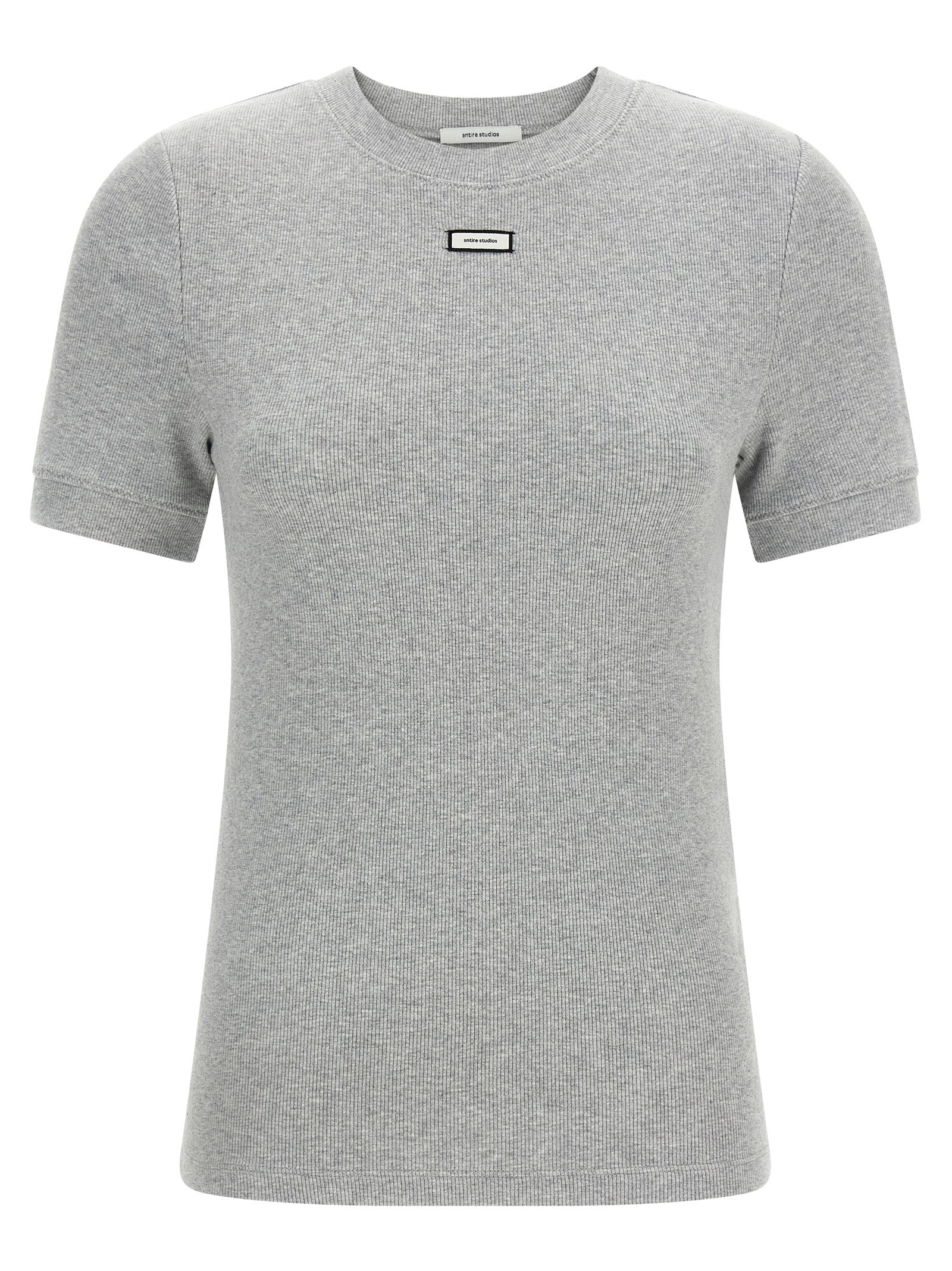 Entire Studios Lounge T‑shirt — Gray Ribbed Topwear
