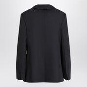 S Max Mara Double-breasted jacket in midnight blue crêpe wool