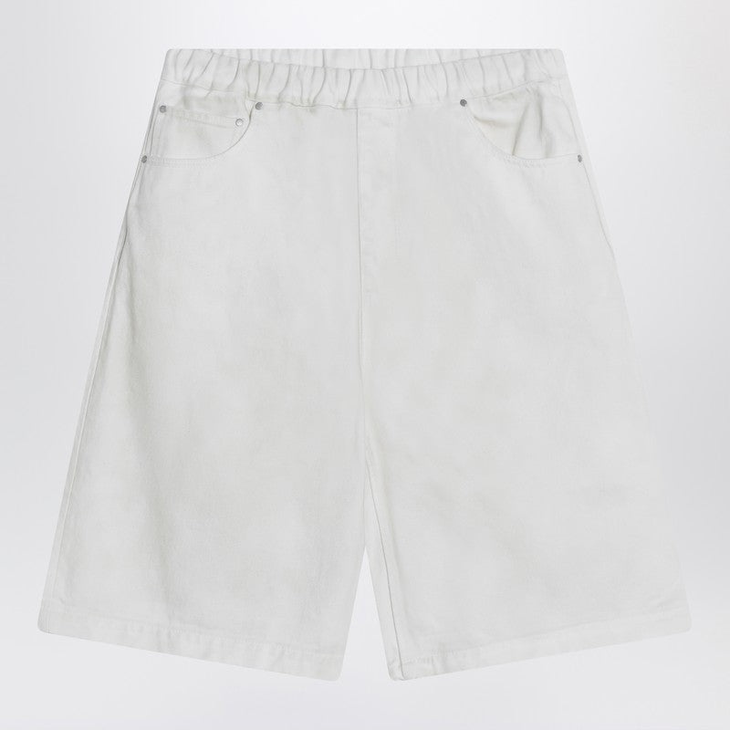 Entire Studios Wide white bermuda shorts in cotton