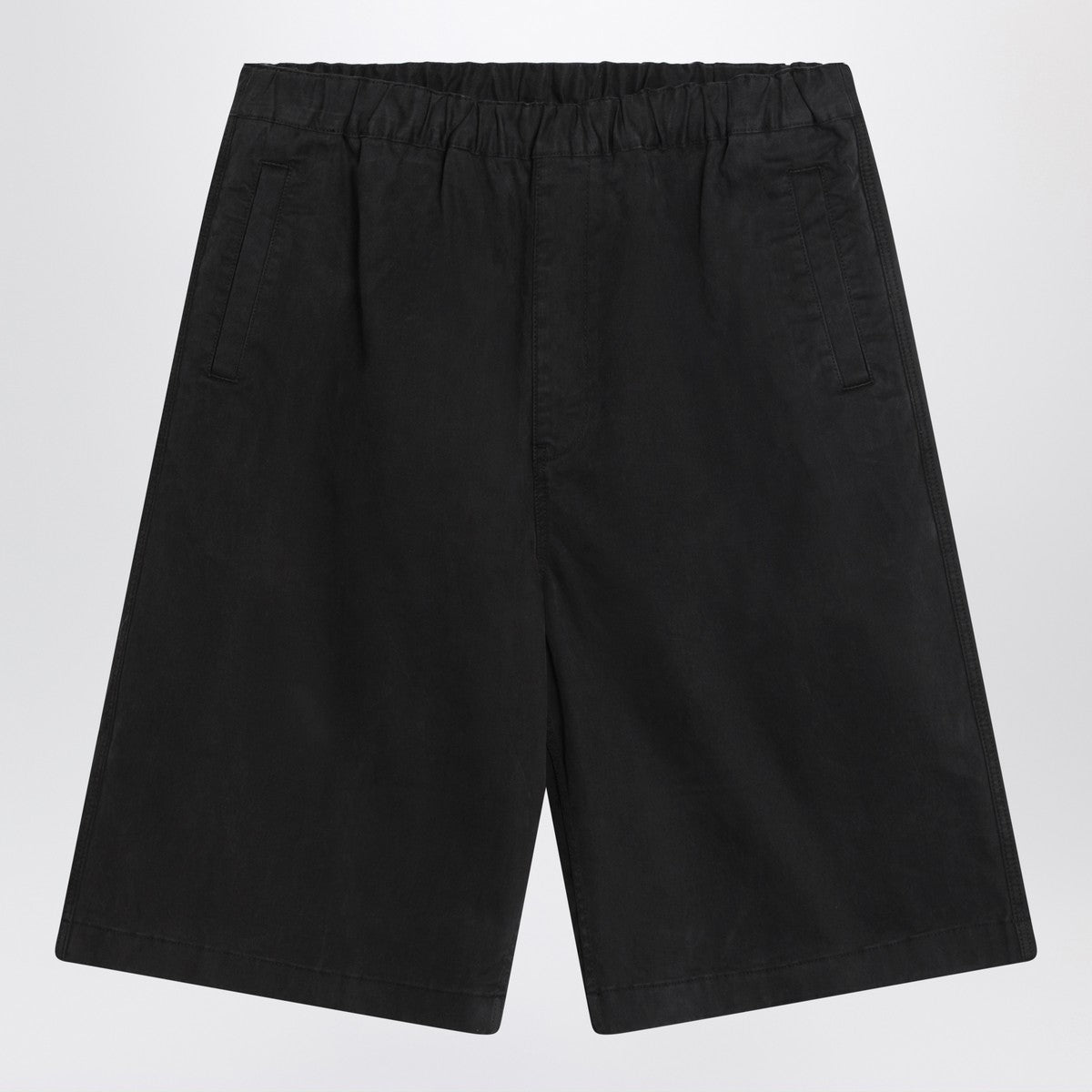 Entire Studios Wide black bermuda shorts in cotton