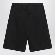 Entire Studios Wide black bermuda shorts in cotton
