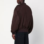 Entire Studios Dark brown wool zip-up bomber jacket