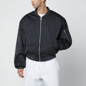 Entire Studios Grey wool-blend bomber jacket with zip