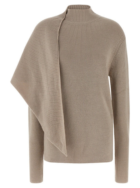 Entire Studios Wrap Sweater — Merino Knitwear, Beige