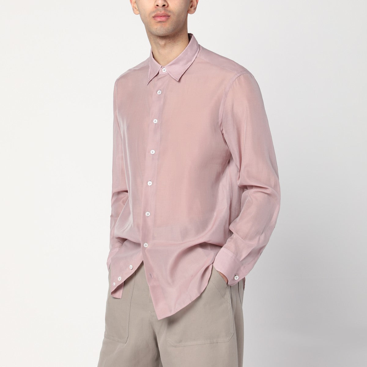 Camisa Lardini Pink en mezcla de seda