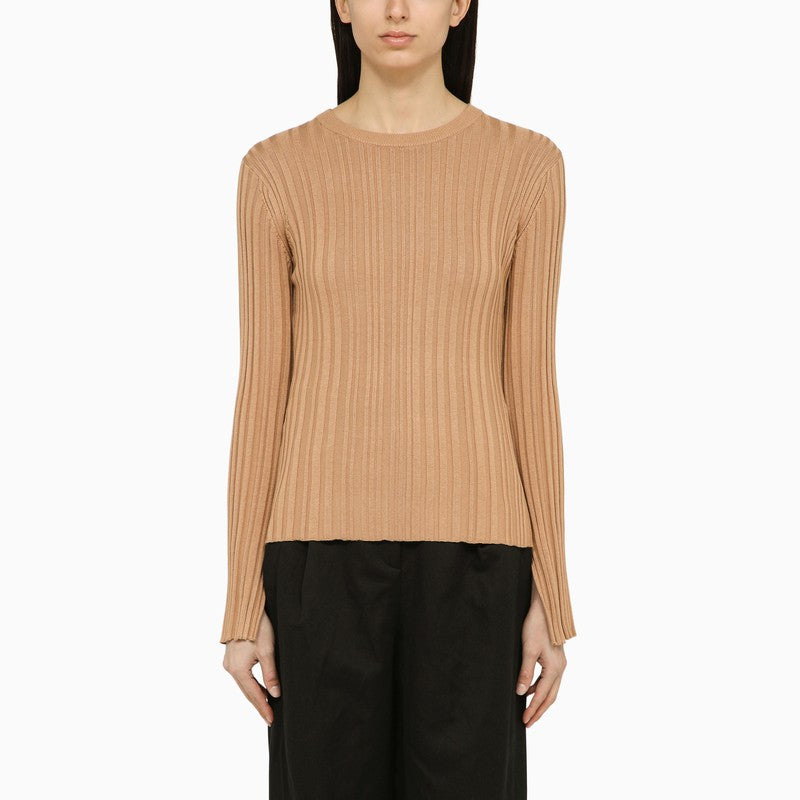 LouLou De Saison Beige silk blend crew-neck sweater