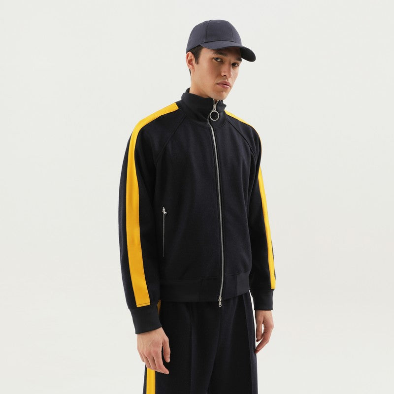 1989 STUDIO Gray jacket with side stripes in wool