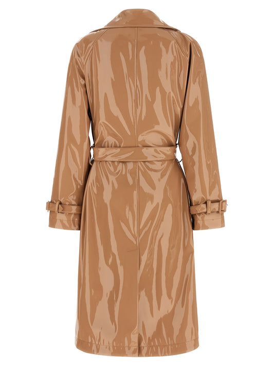 Dolce & Gabbana Vinyl Trench Coat — Pink Wrap Coat