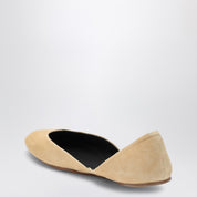 The Row Gemma Ballet Slipper beige suede