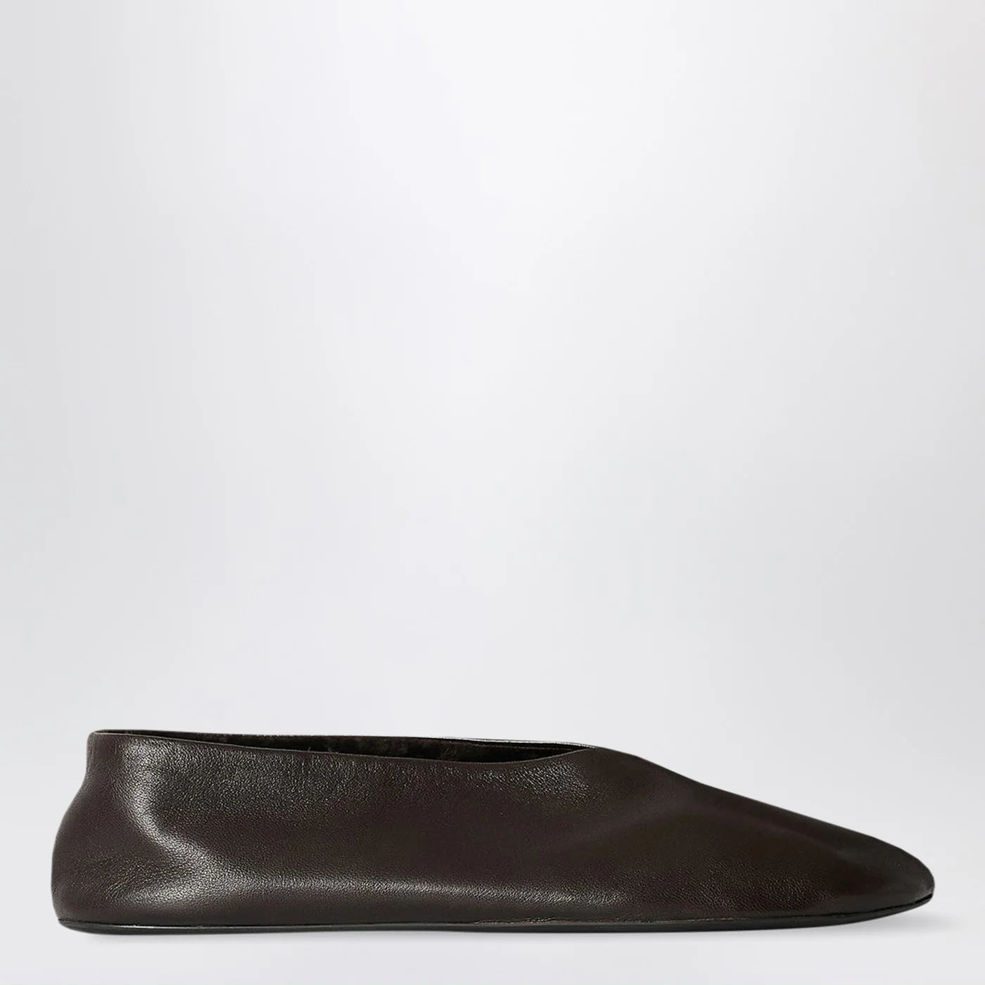The Row Stella slippers brown in leather and shearling