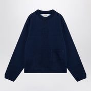 Brain Dead Indigo cotton fleece crew neck sweatshirt