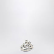 Panconesi Triptych Blow Up silver ring — Sculpted three-band elegance