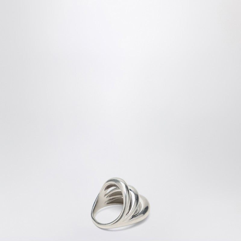 Panconesi Triptych Blow Up silver ring — Sculpted three-band elegance