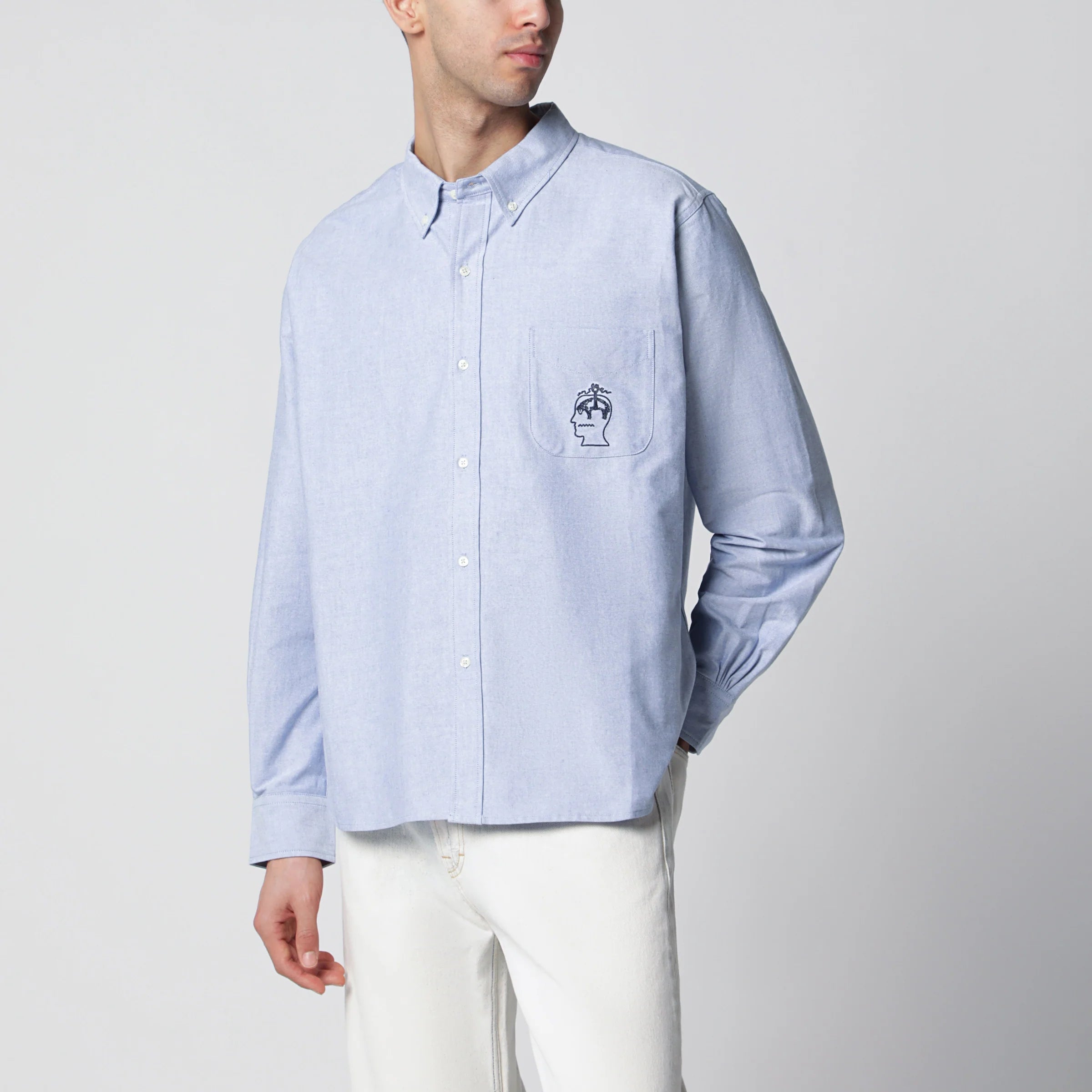 Brain Dead Light blue button-down cotton shirt