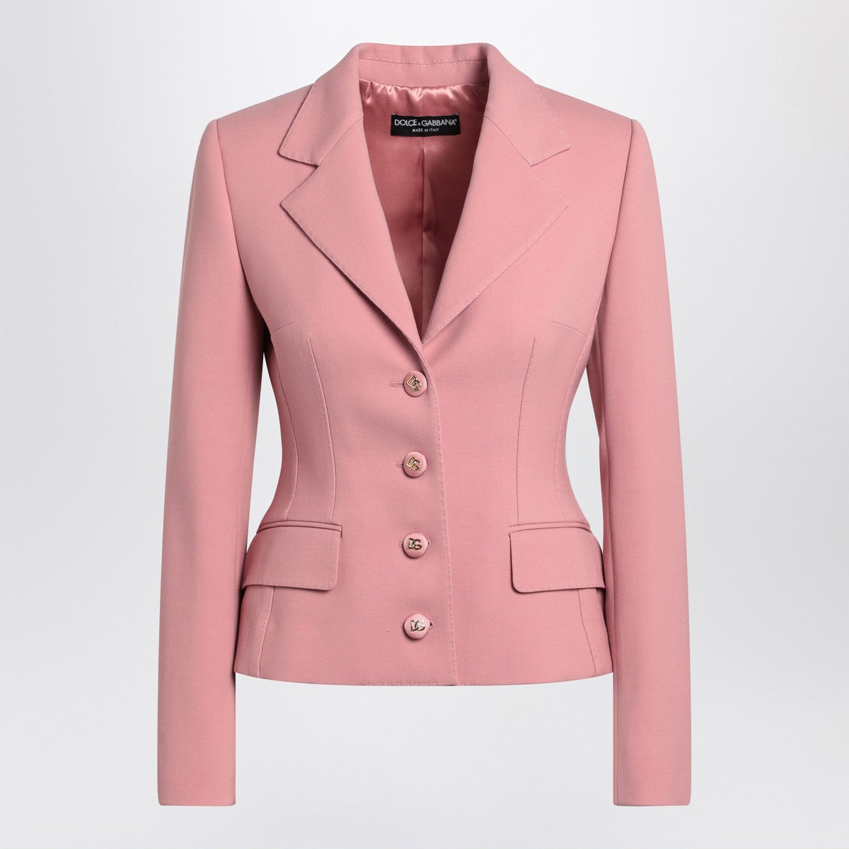 Dolce & Gabbana Single-breasted pink wool jacket