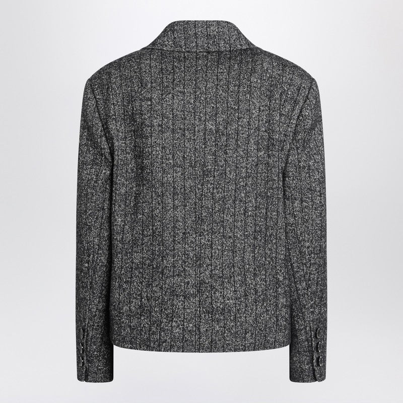 Dolce & Gabbana Dolce&Gabbana Dark grey short oversized striped jacket