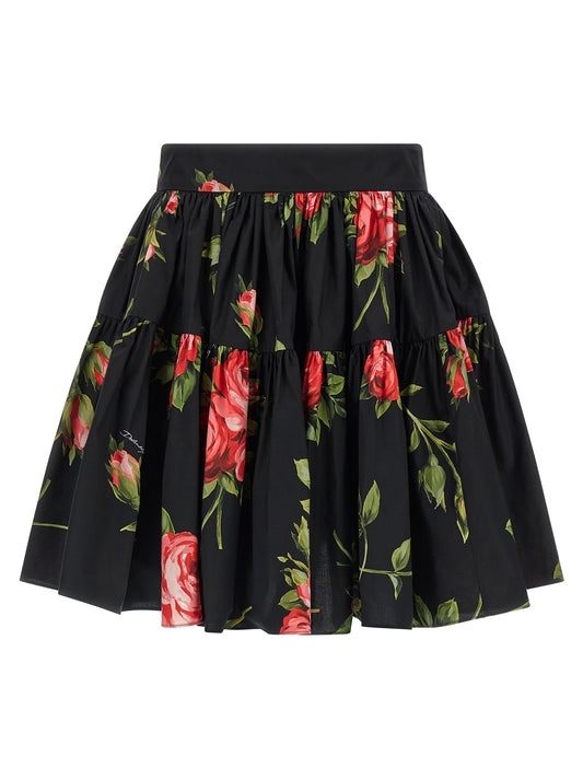 Dolce & Gabbana Bouquet Rose Skirt — Mini Skirt