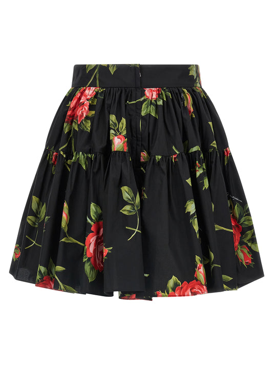 Dolce & Gabbana Bouquet Rose Skirt — Mini Skirt