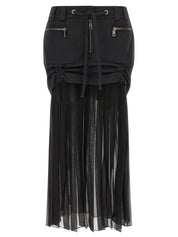 Dolce & Gabbana Twill And Chiffon Skirt