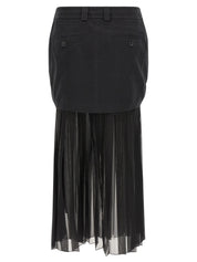 Dolce & Gabbana Twill And Chiffon Skirt