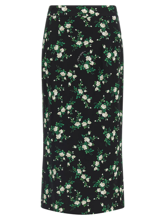 Dolce & Gabbana Fiorellini Skirt — Silk Midi Skirt