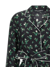 Dolce & Gabbana Roselline Lily-Print Silk Shirt