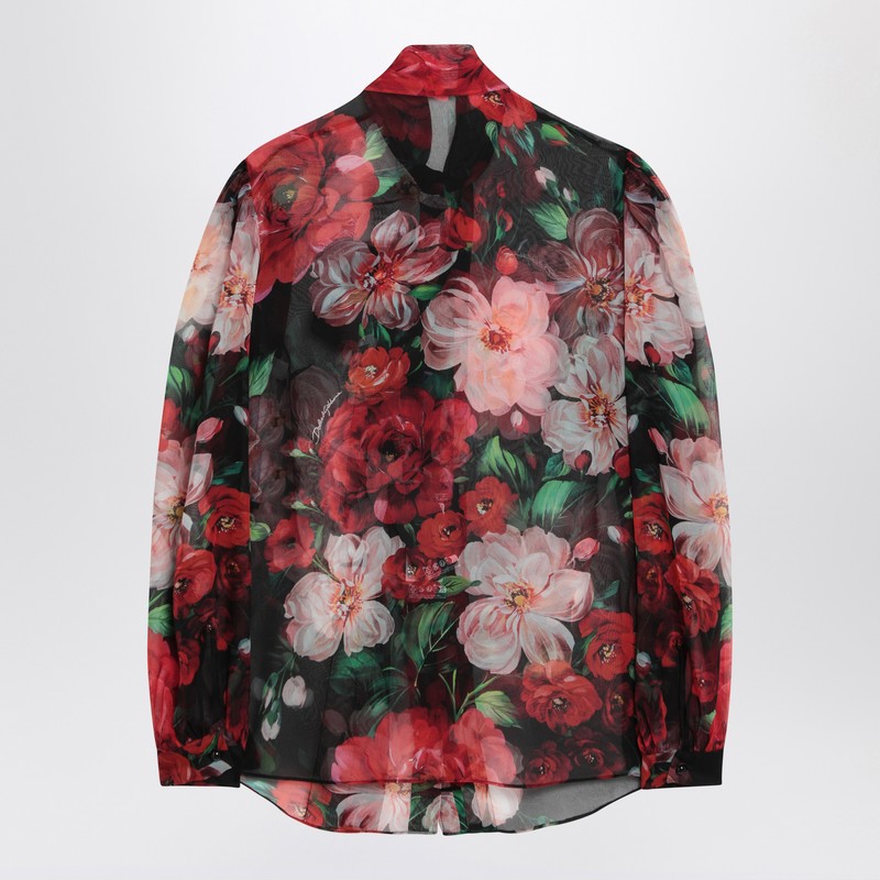 Dolce & Gabbana Dolce&Gabbana Shirt with bow in chiffon and floral print