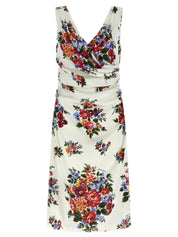 Dolce & Gabbana Mazzo Di Fiori Dress — Floral V‑Neck