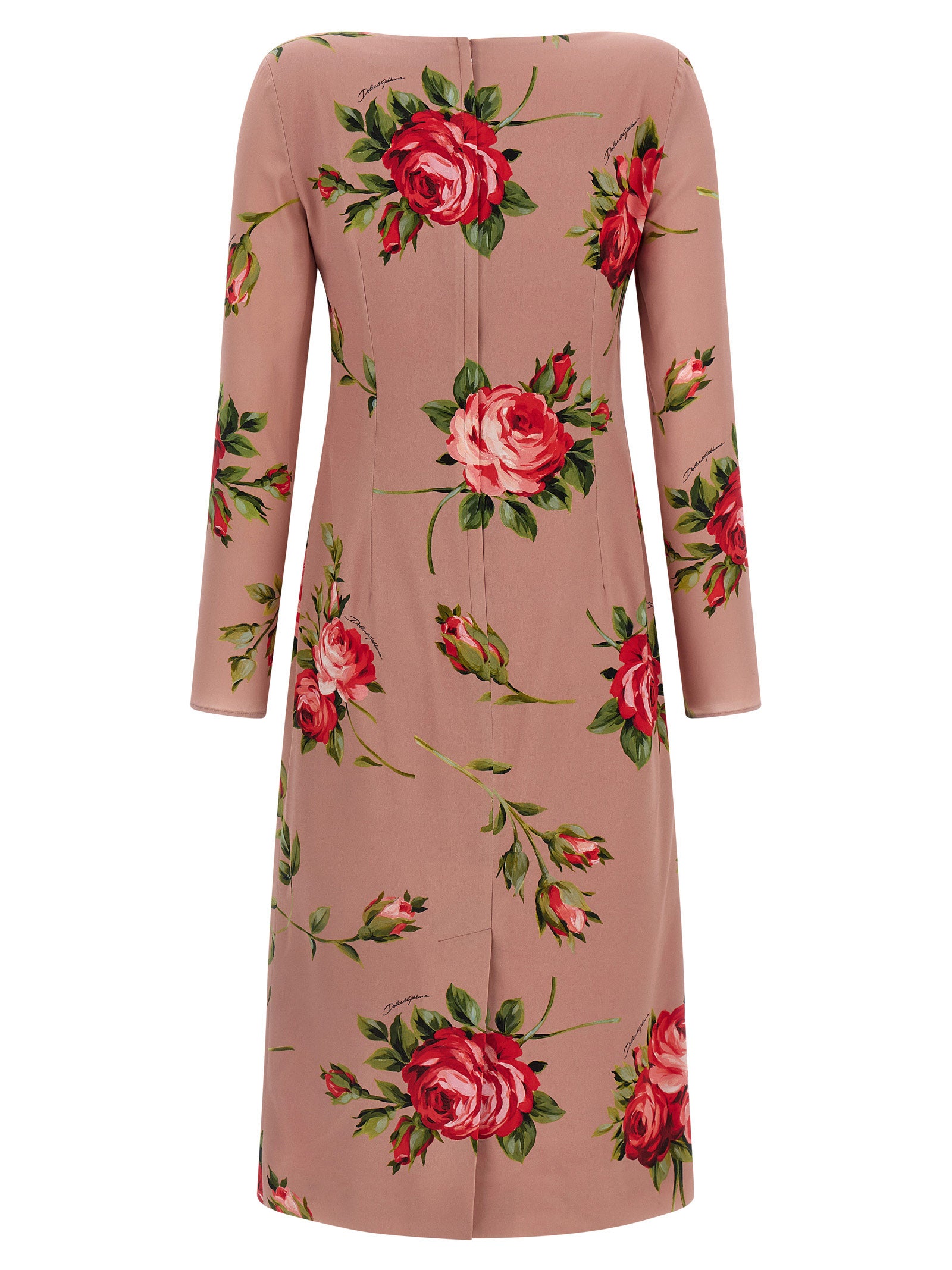 Dolce & Gabbana Bouquet Rose Dress — Silk Midi