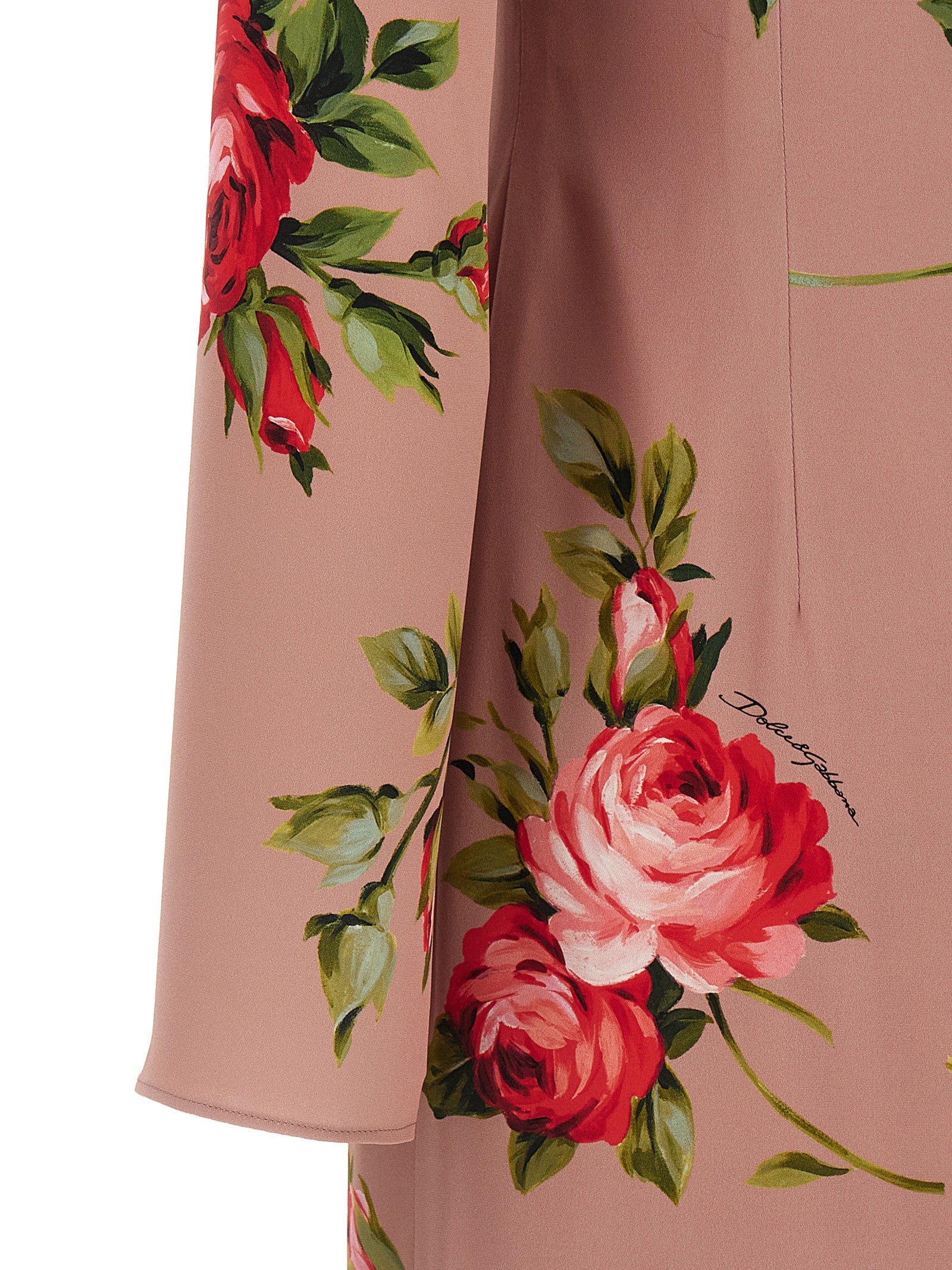 Dolce & Gabbana Bouquet Rose Dress — Silk Midi