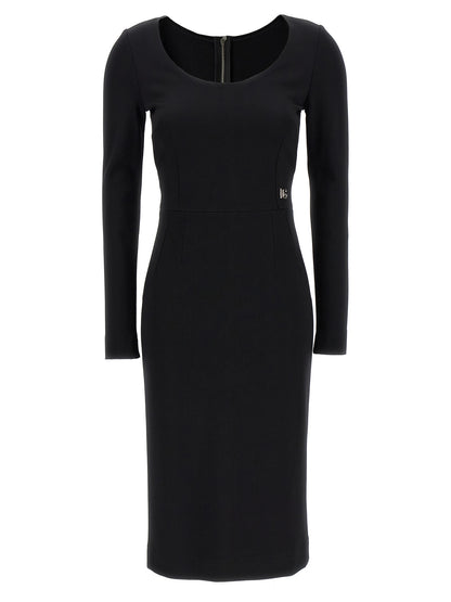 Dolce & Gabbana Logo Dress — Black Midi Dress