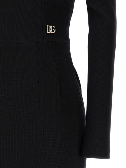 Dolce & Gabbana Logo Dress — Black Midi Dress