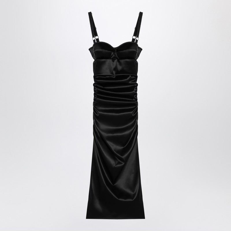 Dolce & Gabbana Dolce&Gabbana Draped black dress with bra detail