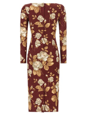 Dolce & Gabbana Rose Print Dress — Silk Midi