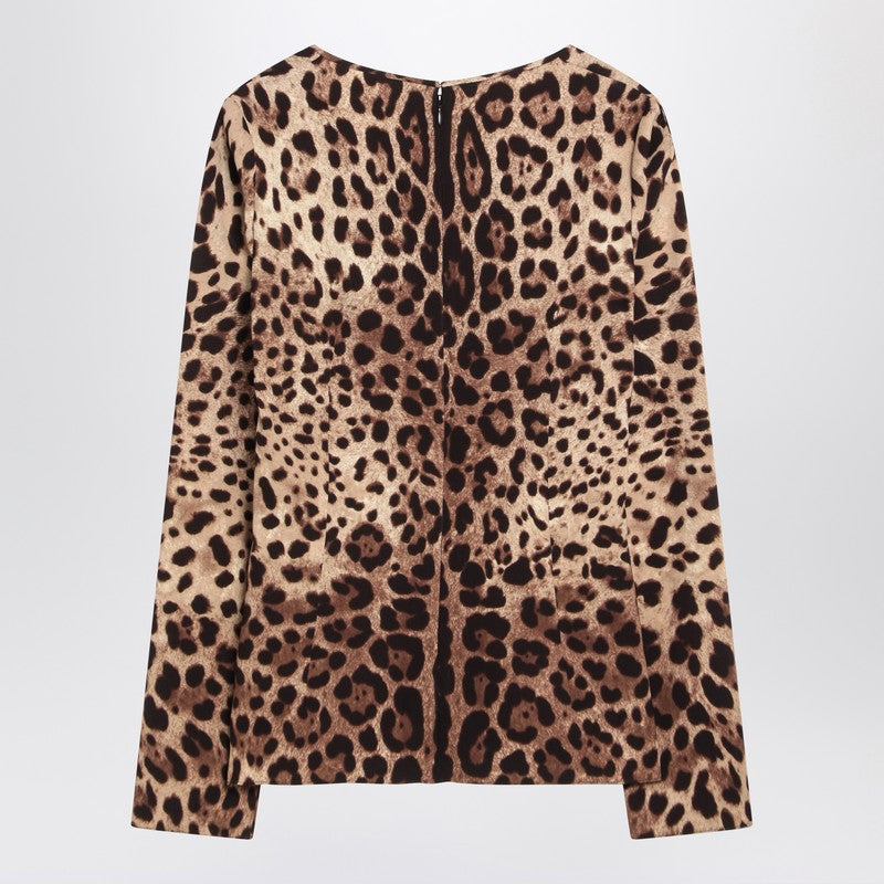 Dolce & Gabbana Dolce&Gabbana Silk blend leopard print T-shirt