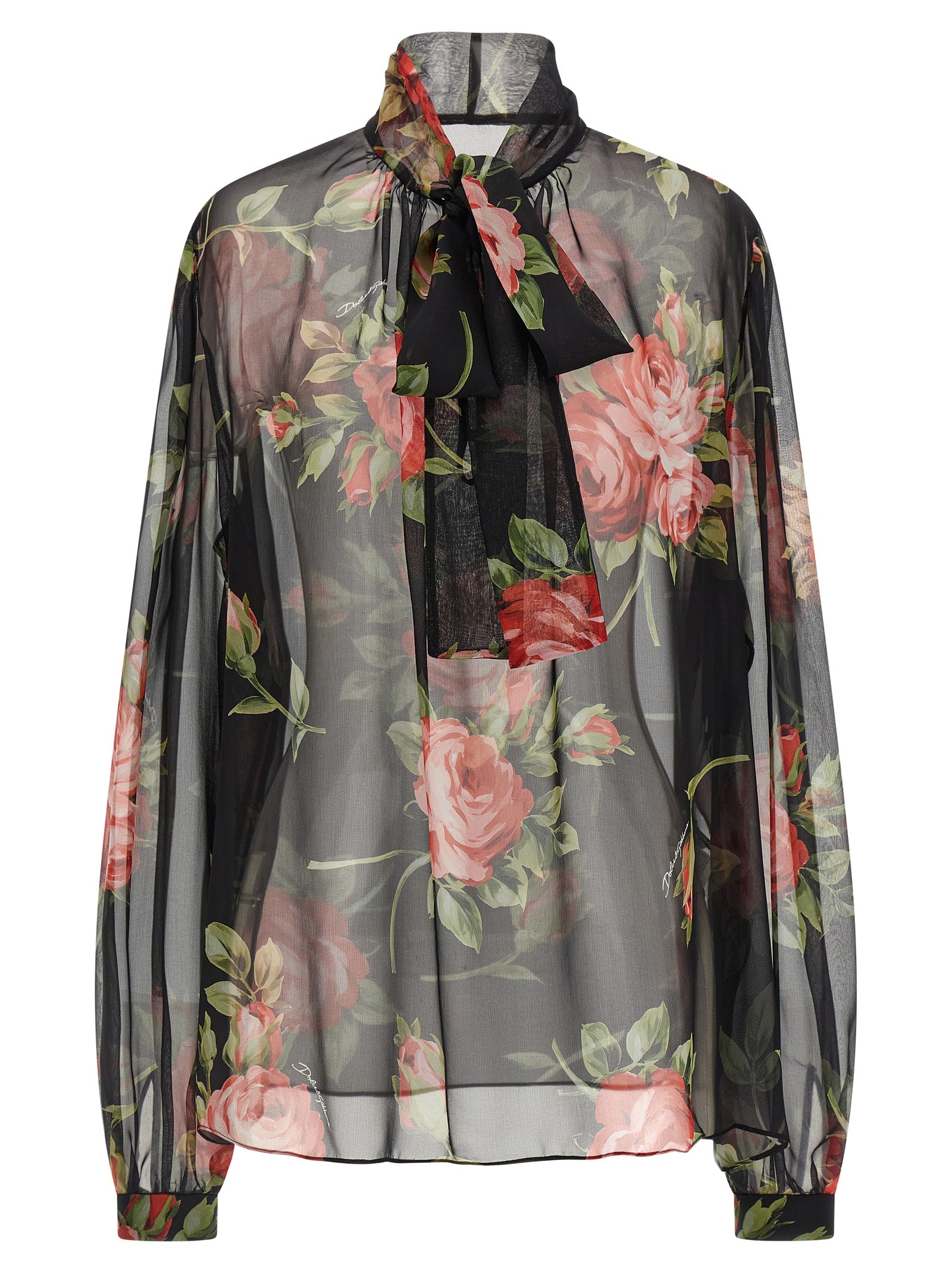 Dolce & Gabbana Bouquet Rose Top — Semi‑Sheer Luxury