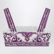 Dolce & Gabbana Purple Maiolica print poplin top