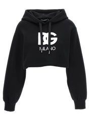 Dolce & Gabbana Cropped Logo Hoodie — Women’s Topwear