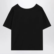 LouLou De Saison Black V‑Neck T‑Shirt — Topwear for Women
