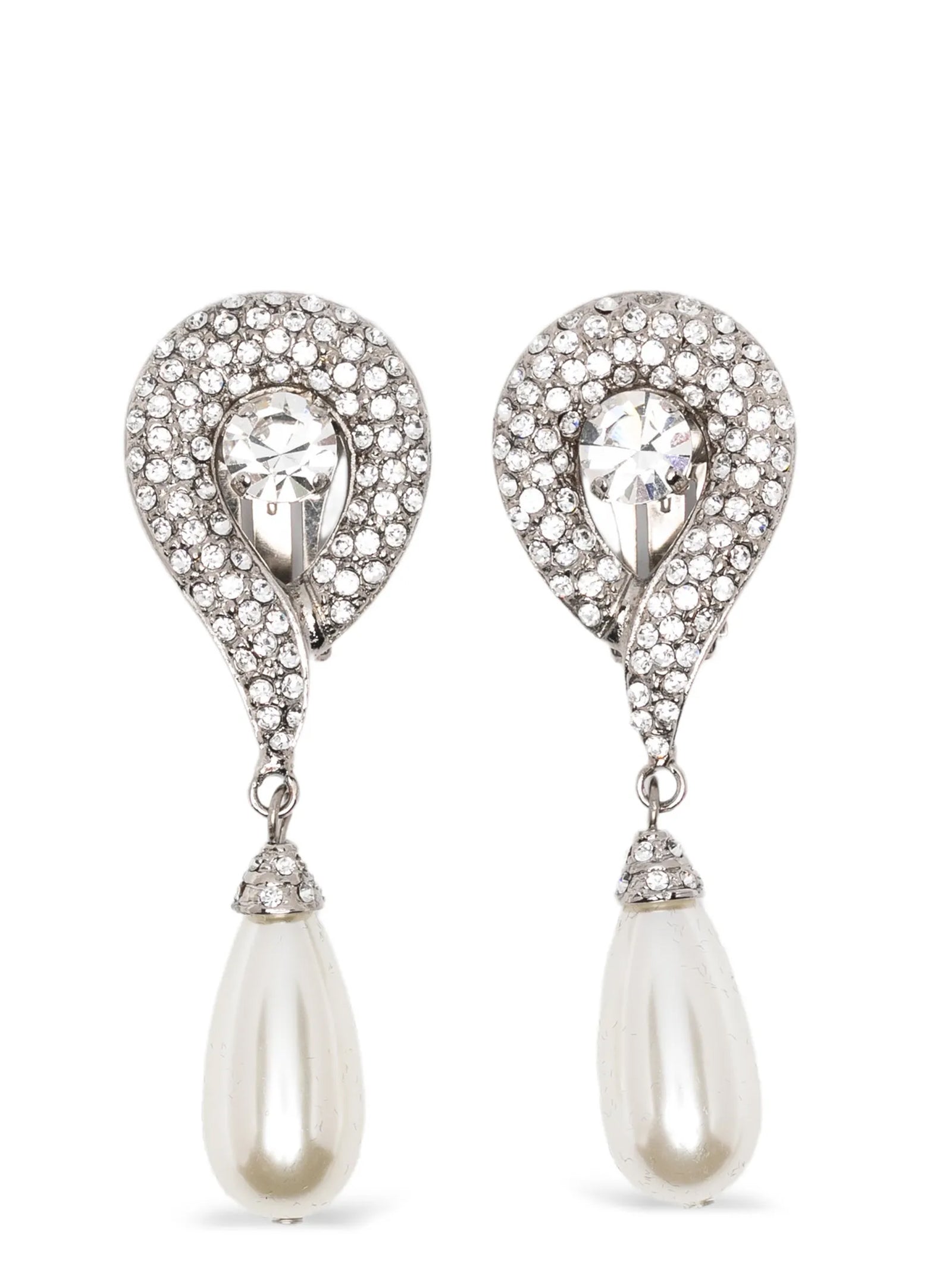 Alessandra Rich Pearl Pendant Earrings — Jewellery